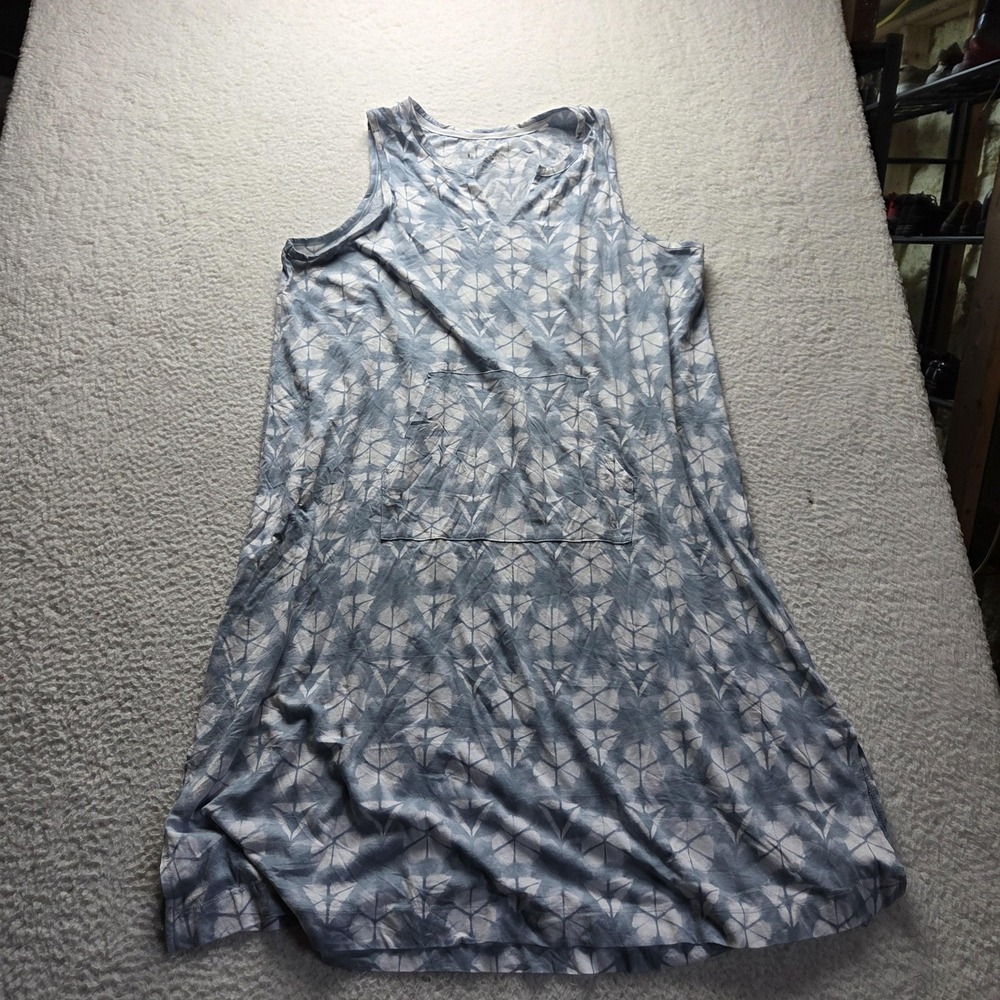 Koolaburra By UGG Dress Womens 2X Blue Tie Dye Sleeveless V Neck Midi Pockets